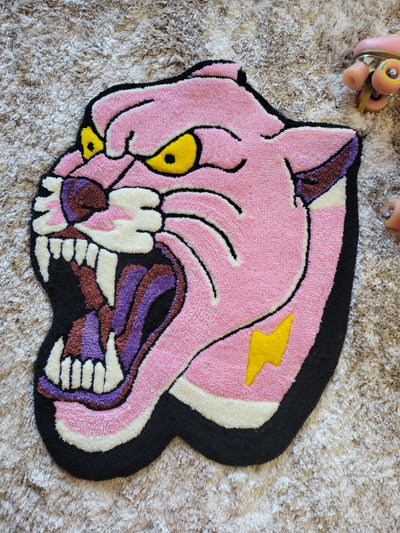 Pink Panther with Thunder Tattoo Rug