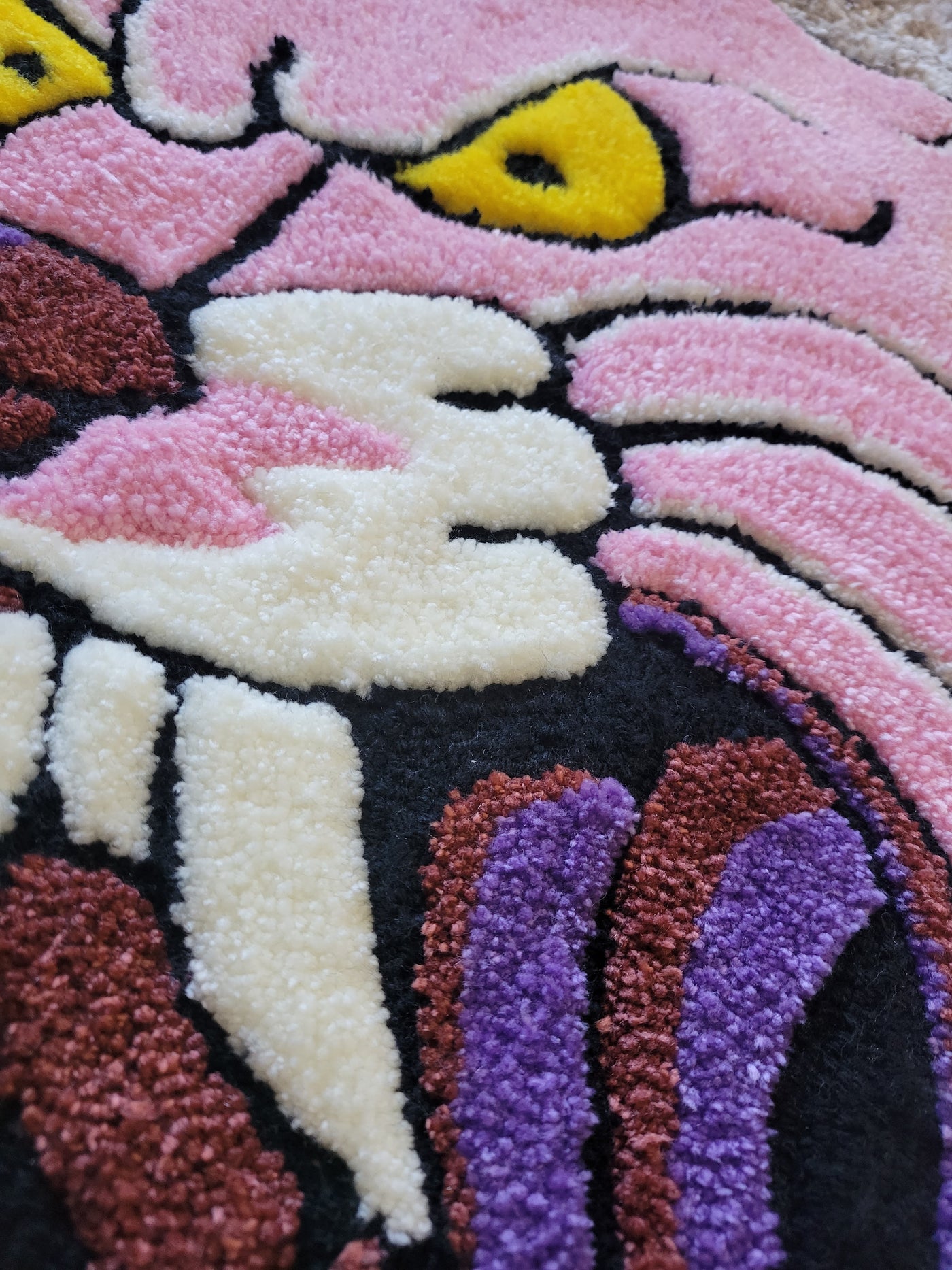 Pink Panther with Thunder Tattoo Rug