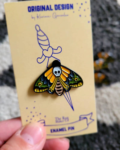 Death Moth Enamel Pin